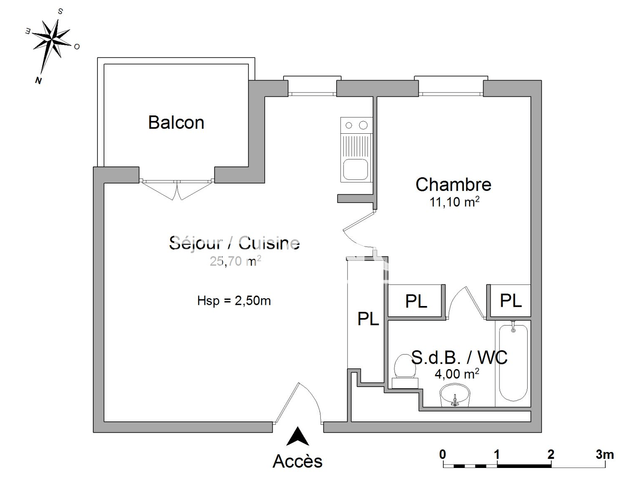 Appartement 2 pièces (44.41 m²) à louer - Anzin (59410)