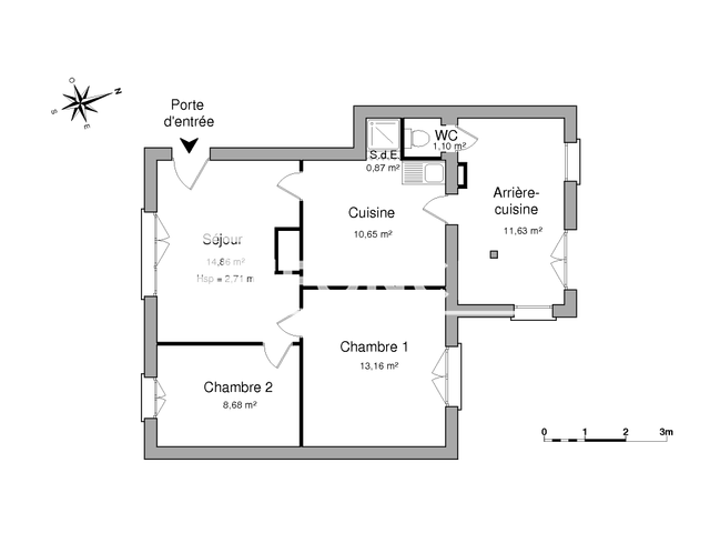 Appartement 3 pièces (50.96 m²) à louer - Lille (59000)
