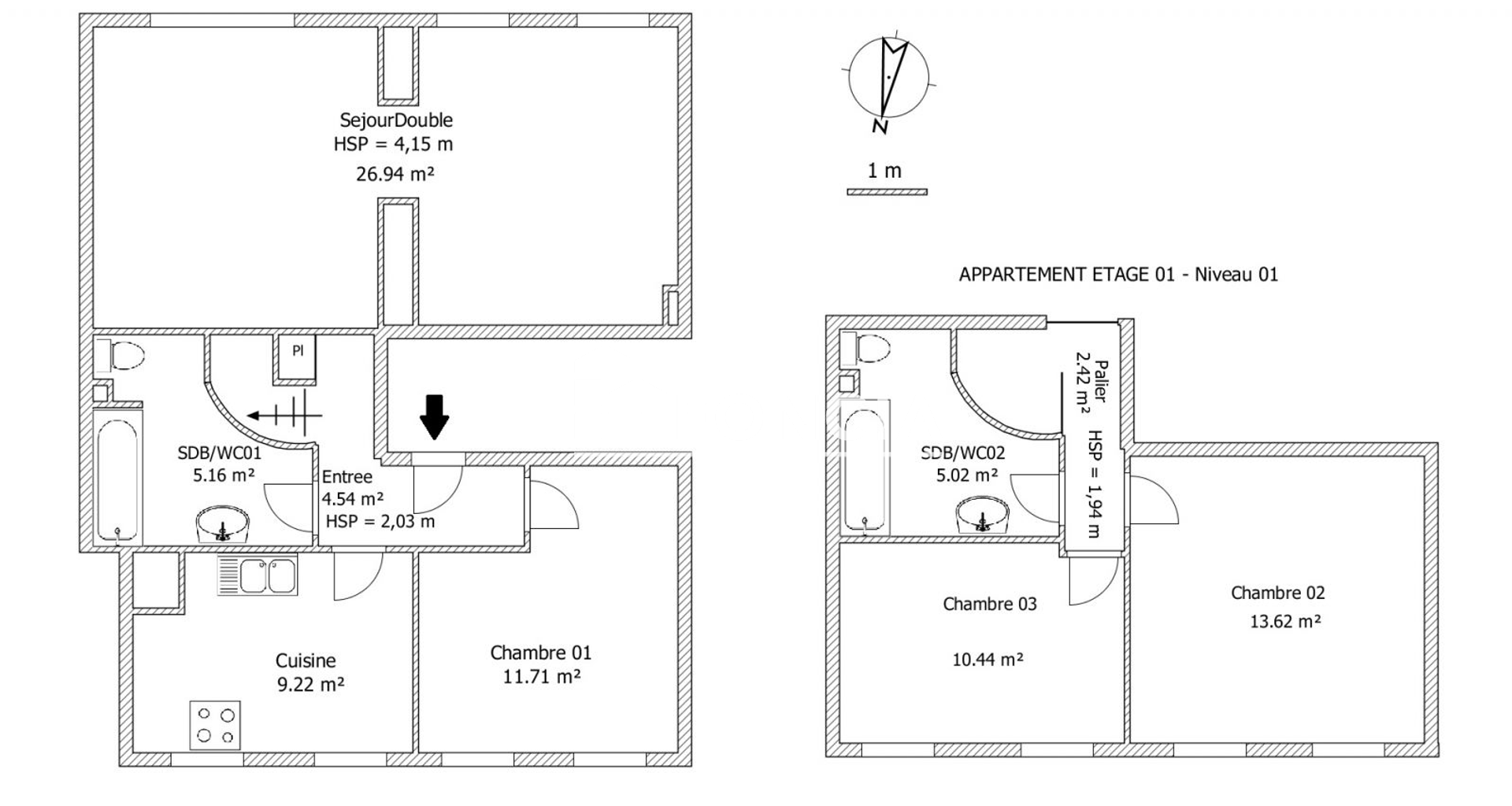 Appartement meublé 4 pièces (89.07 m²) à louer - Lille (59800)