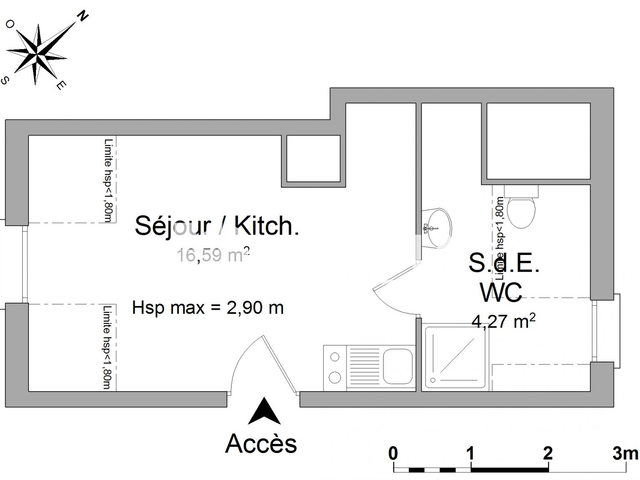Studio (20.86 m²) à louer - Le Mans (72000)