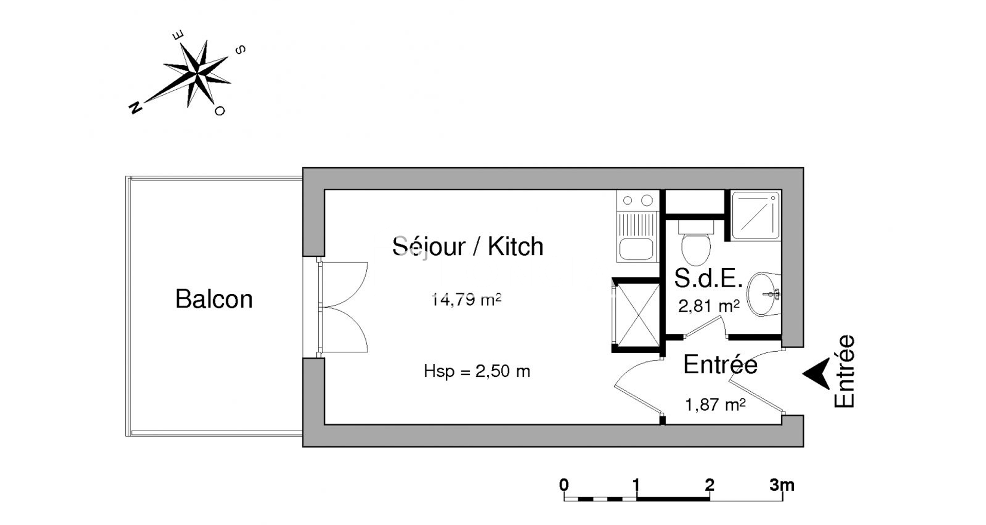 Studio (19.47 m²) à louer - La Roche-sur-yon (85000)