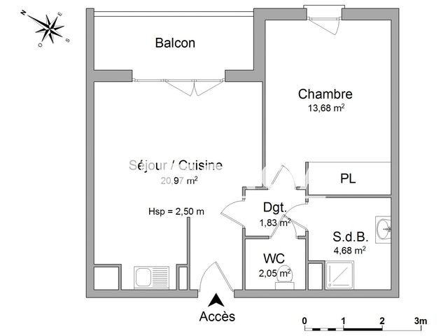 Appartement 2 pièces (43.28 m²) à louer - Olivet (45160)