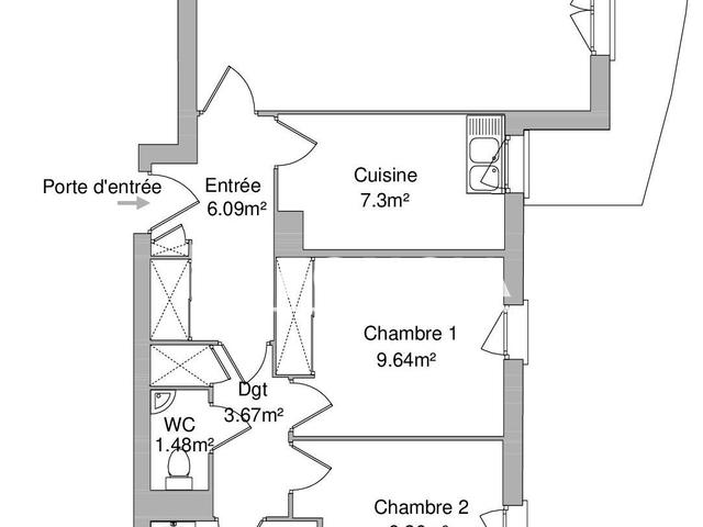 Appartement 3 pièces (65.61 m²) à louer - Orleans (45100)