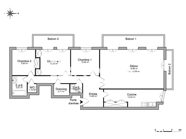 Appartement 4 pièces (108.28 m²) à louer - Montpellier (34000)