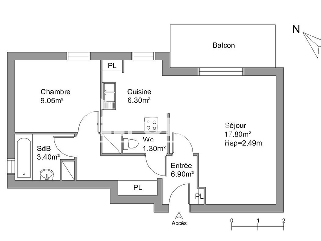 Appartement 2 pièces (44.75 m²) à louer - Fontaine La Mallet (76290)