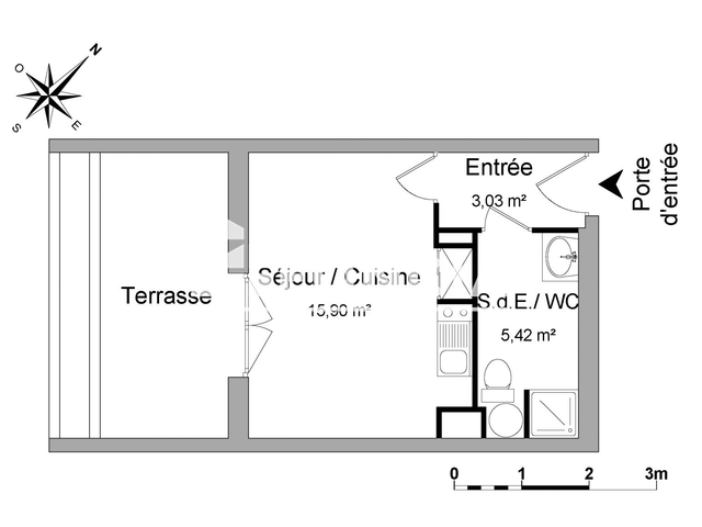 Studio (24.35 m²) à louer - Montpellier (34070)