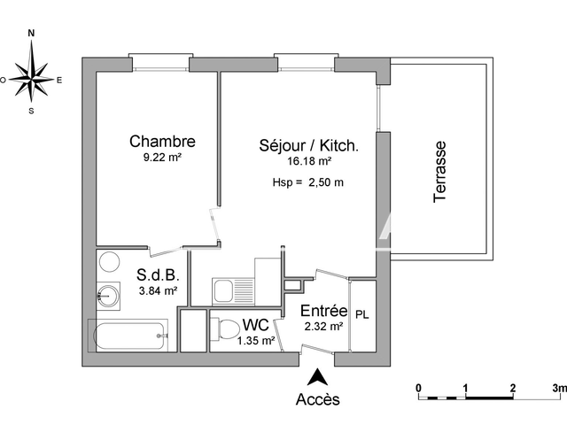 Appartement 2 pièces (32.91 m²) à louer - Le Havre (76600)