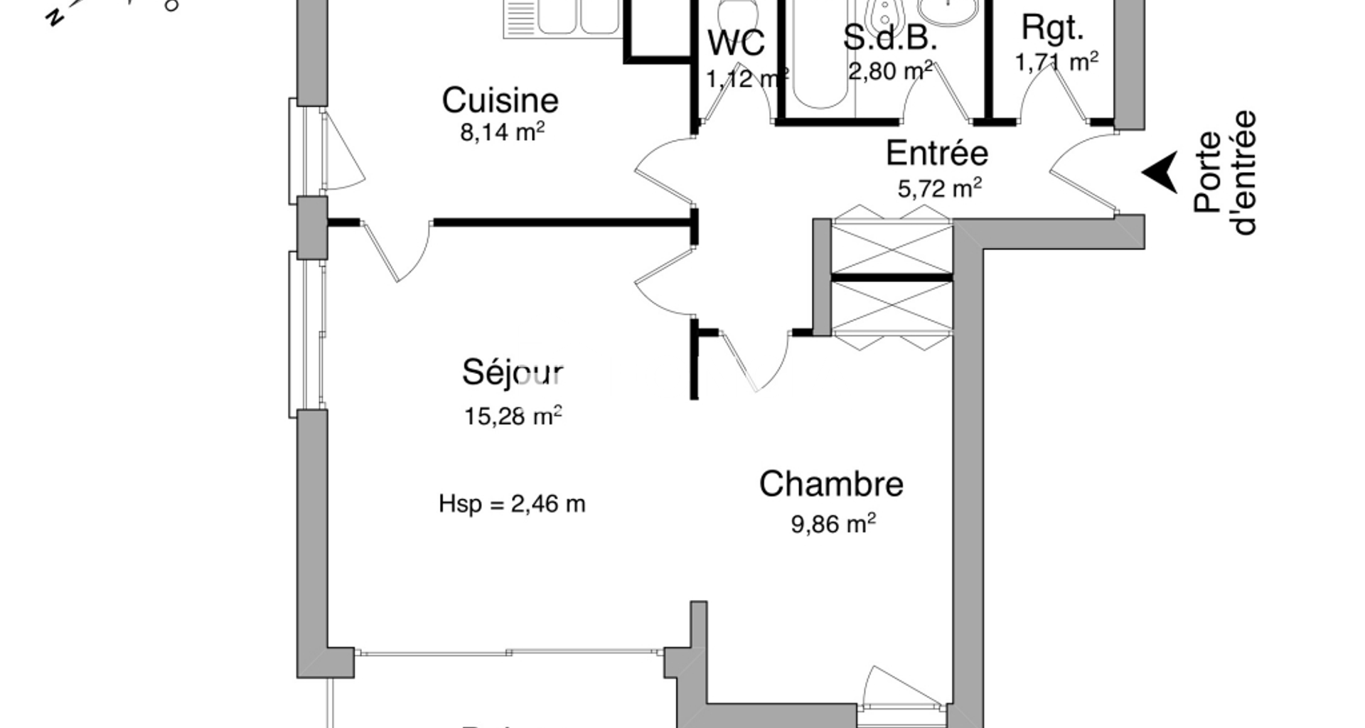 Appartement 2 pièces (44.63 m²) à louer - Rouen (76000)