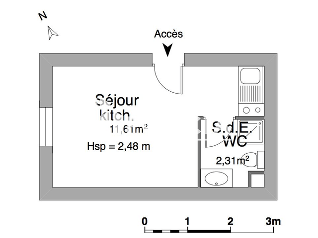 Studio (13.92 m²) à louer - Deauville (14800)