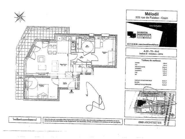 Appartement 3 pièces (64.54 m²) à louer - Caen (14000)