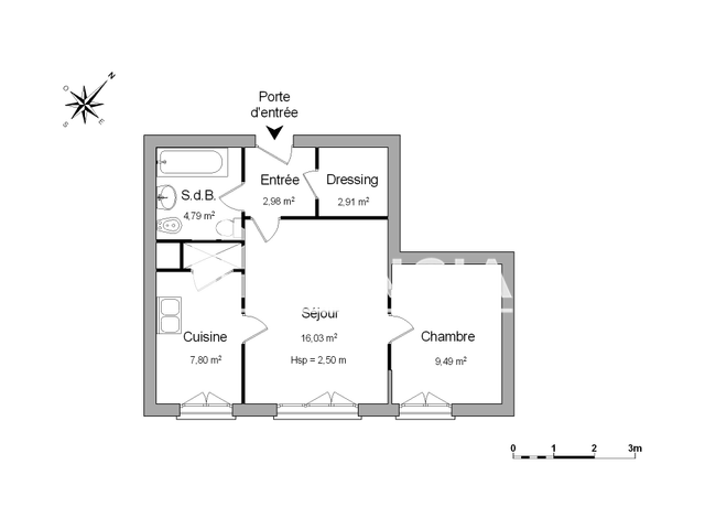Appartement 2 pièces (44 m²) à louer - Orleans La Source (45100)