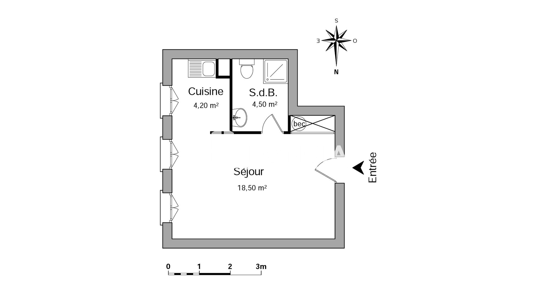 Studio (27.2 m²) à louer - Saint-maurice (94410)
