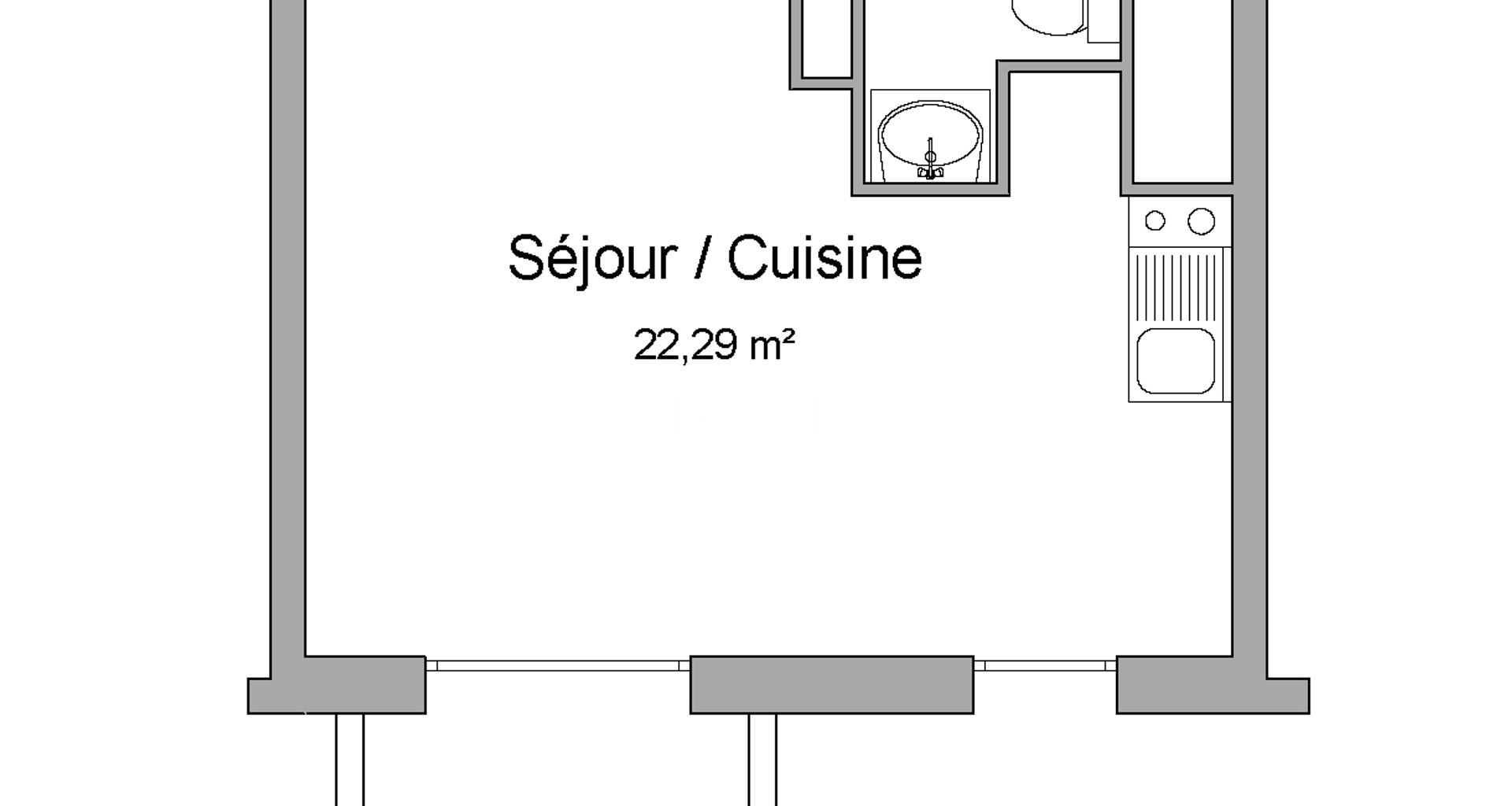 Studio (26.81 m²) à louer - L'isle-adam (95290)