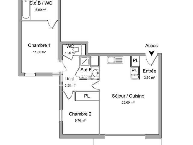 Appartement 3 pièces (64.4 m²) à louer - Montpellier (34070)