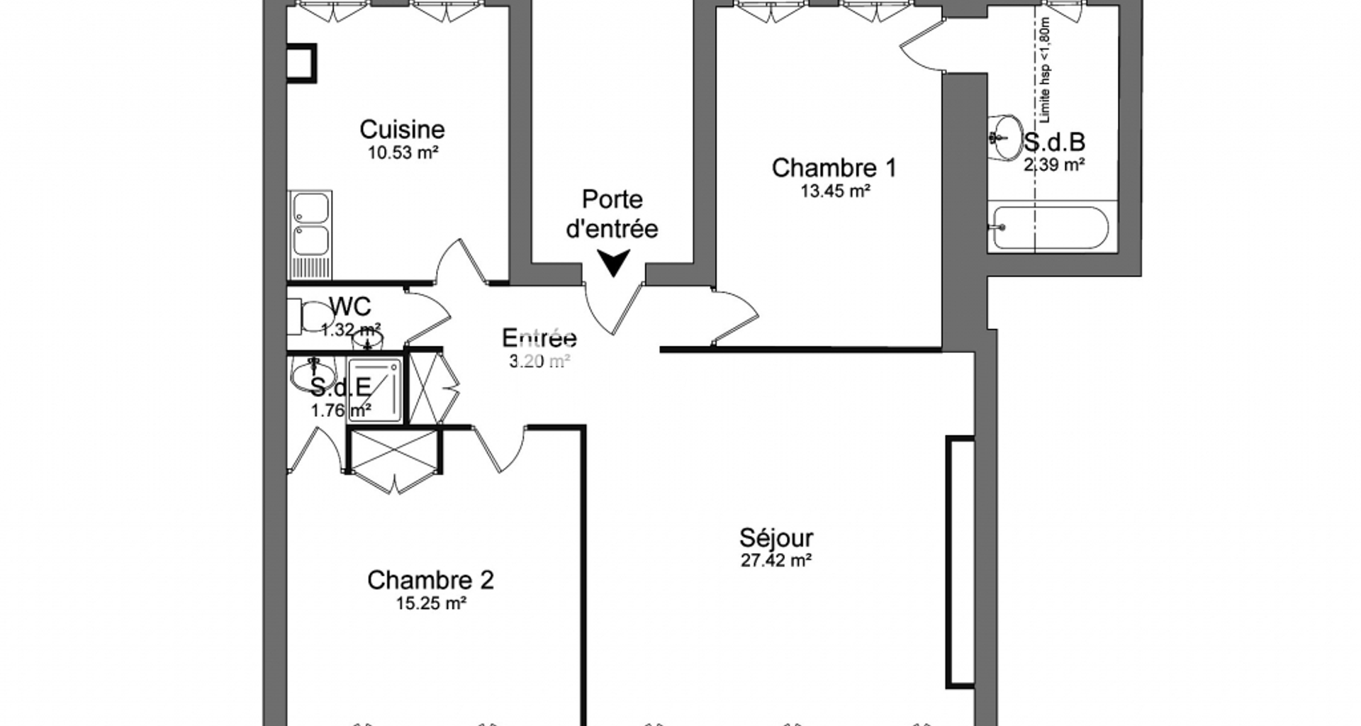 Appartement 3 pièces (75.32 m²) à louer - Rouen (76100)