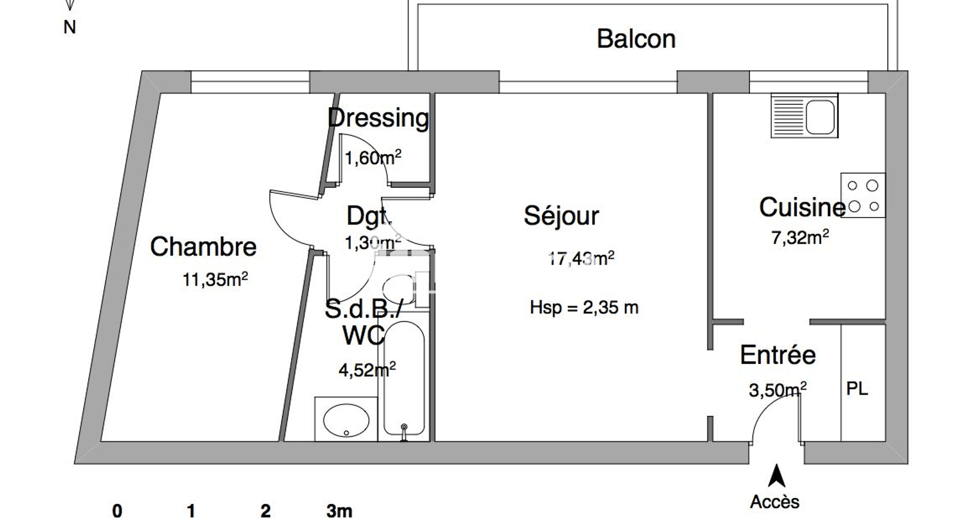 Appartement 2 pièces (47.02 m²) à louer - Franconville (95130)