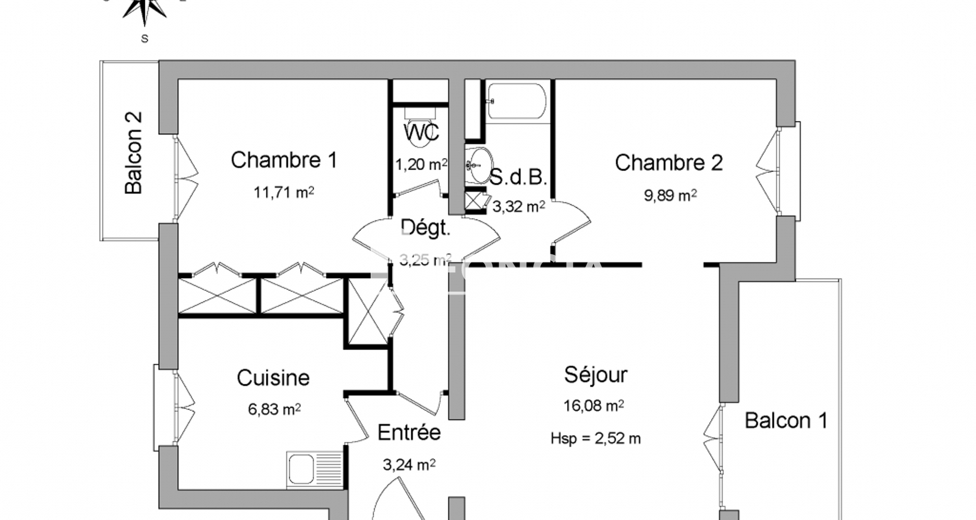 Appartement 3 pièces (55.52 m²) à louer - Sannois (95110)