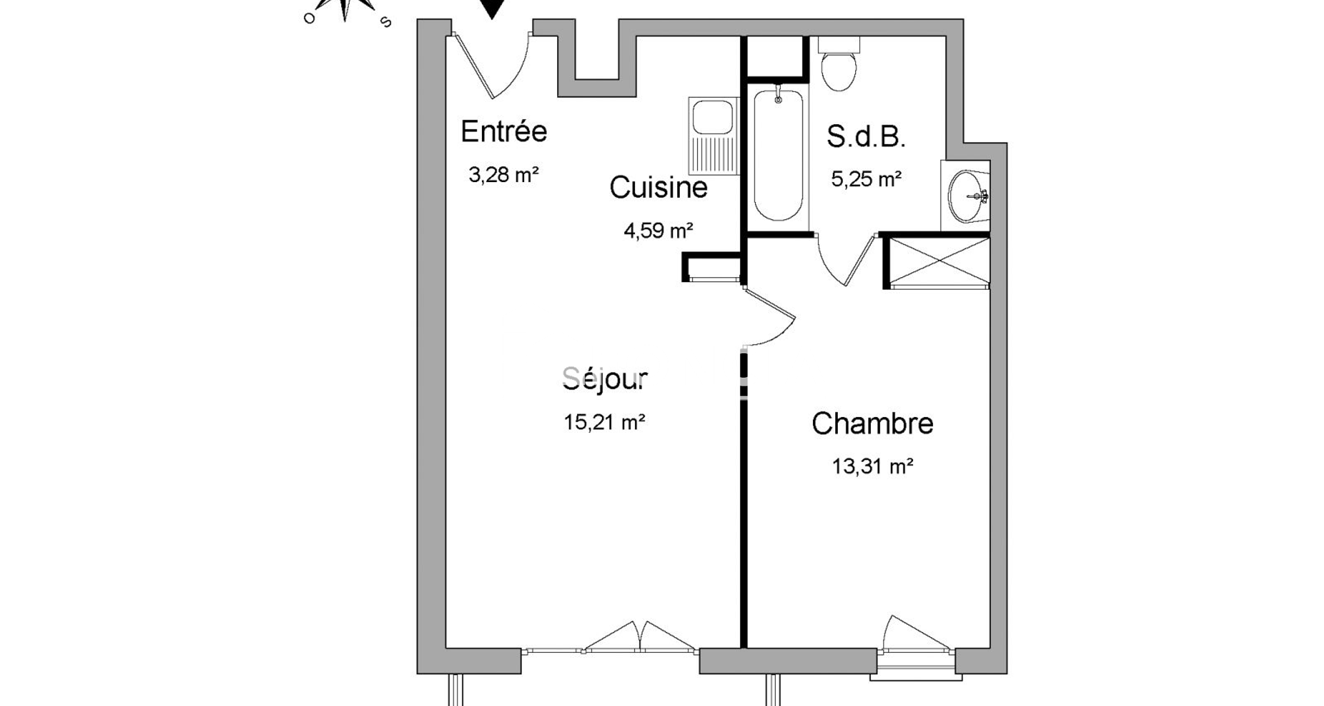 Appartement 2 pièces (41.64 m²) à louer - Ermont (95120)