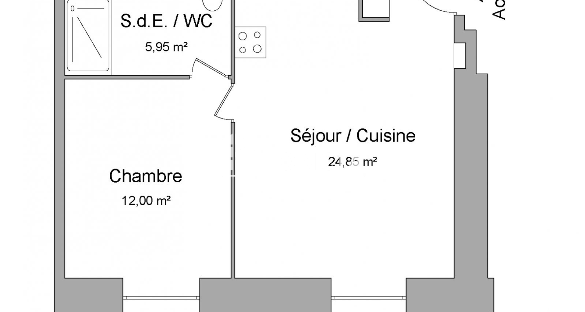Appartement 2 pièces (42.8 m²) à louer - Vernon (27200)