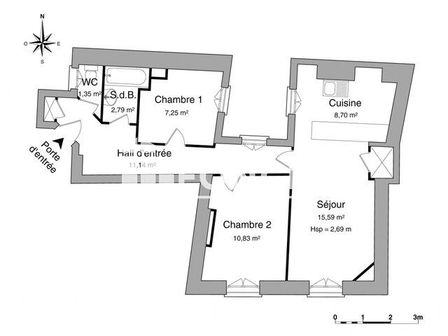 Appartement 2 pièces (57.65 m²) à louer - Montpellier (34000)