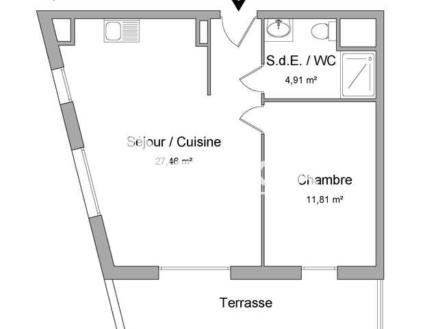 Appartement 2 pièces (44.18 m²) à louer - Sotteville Les Rouen (76300)