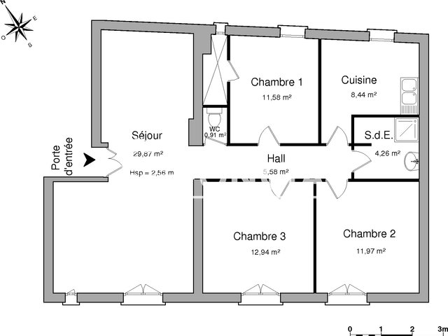 Appartement 4 pièces (85.55 m²) à louer - Montpellier (34000)