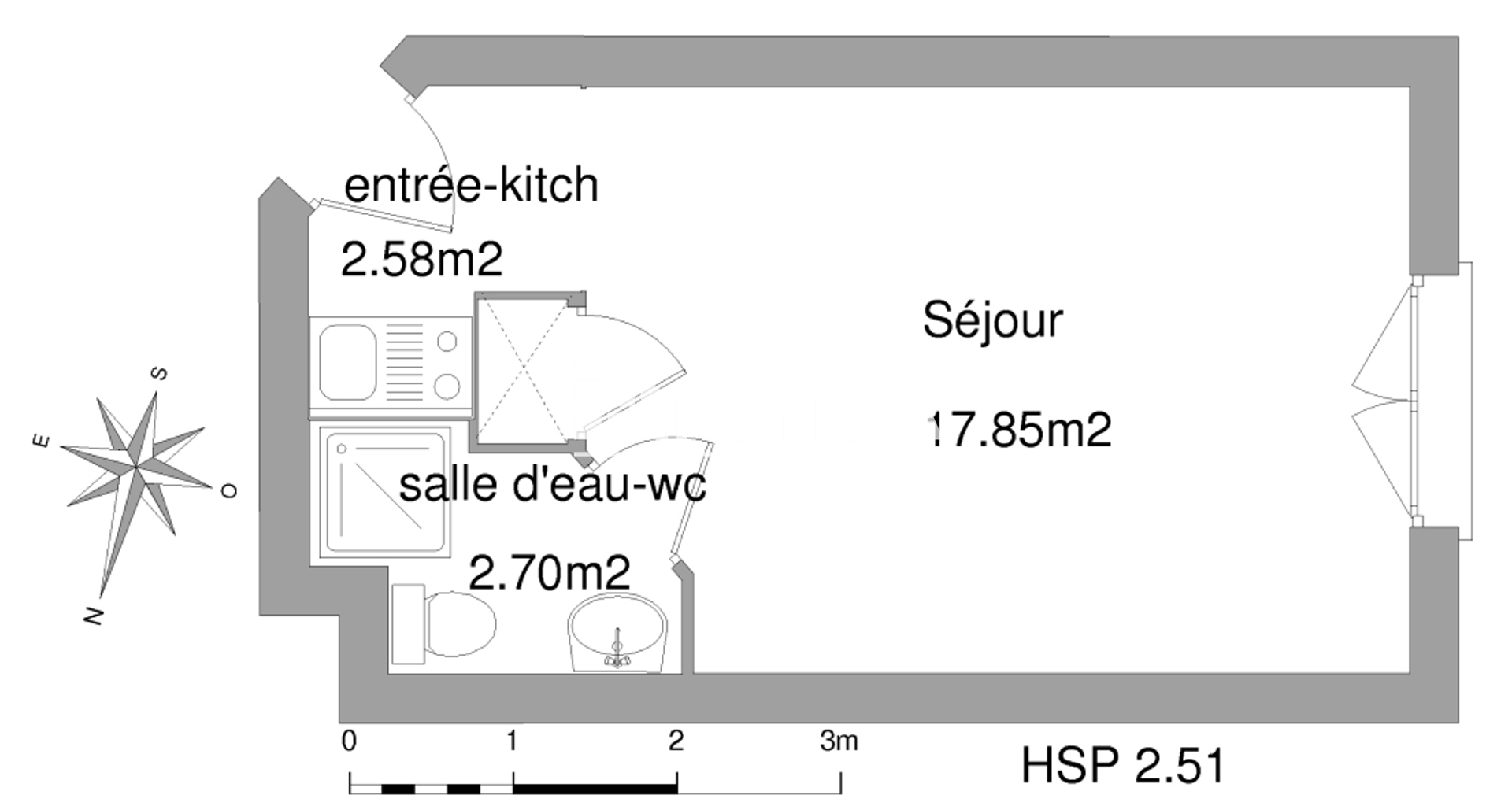Studio (23.13 m²) à louer - Le Havre (76600)