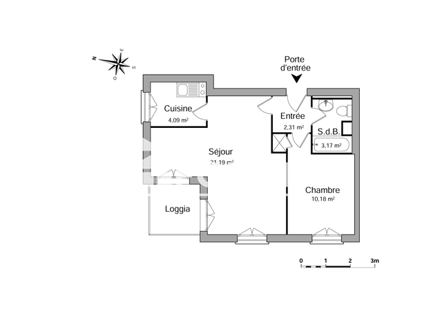 Appartement 2 pièces (40.94 m²) à louer - Montpellier (34000)