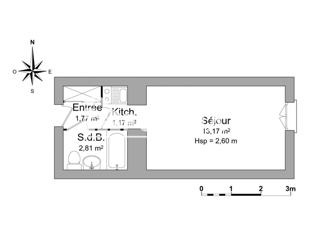 Studio (18.98 m²) à louer - Rennes (35000)