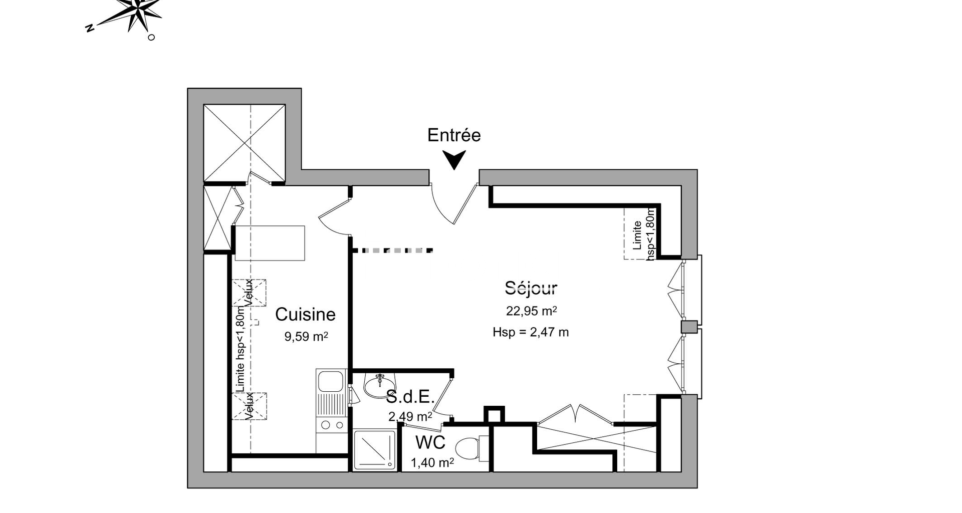 Studio (36.43 m²) à louer - Rouen (76000)
