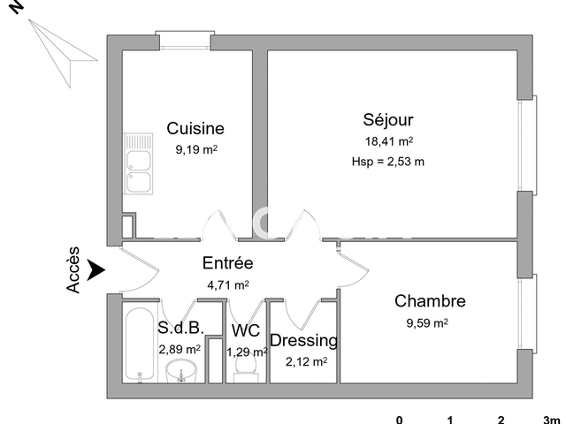 Appartement 2 pièces (48.14 m²) à louer - Herouville St Clair (14200)