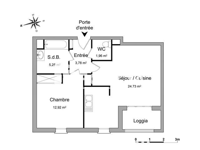 Appartement 2 pièces (48.63 m²) à louer - Caen (14000)