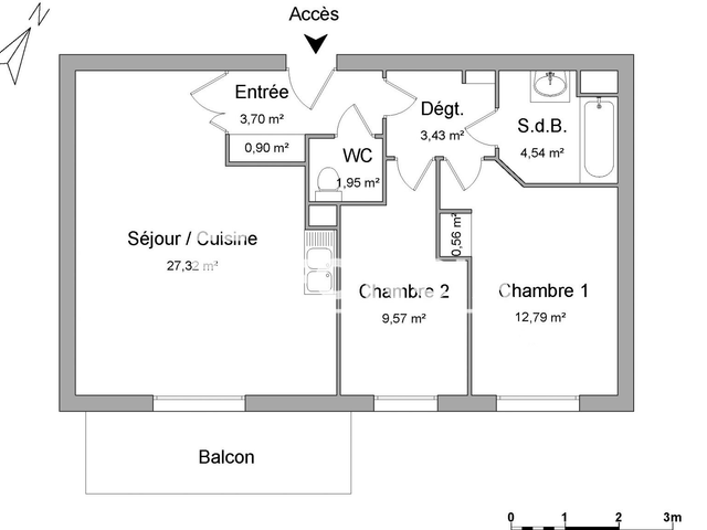 Appartement 3 pièces (64.77 m²) à louer - Darnetal (76160)