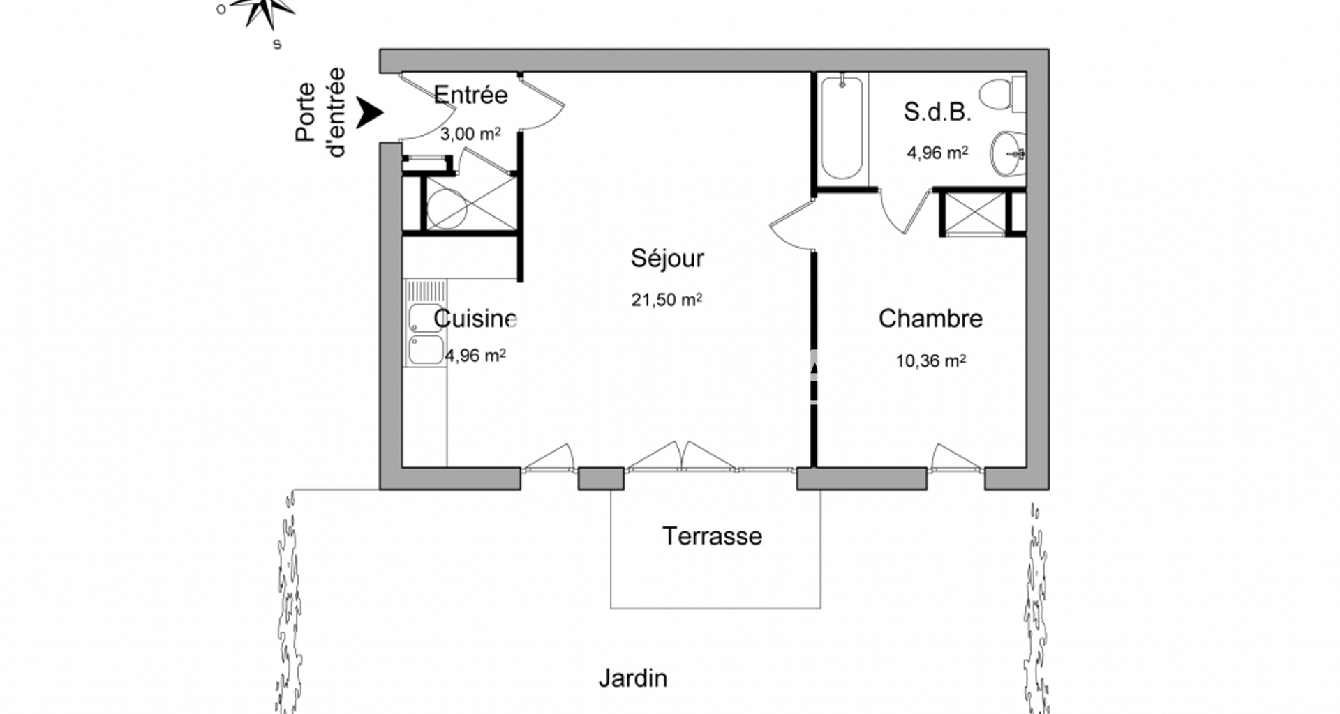 Appartement 2 pièces (44.34 m²) à louer - Conflans-sainte-honorine (78700)