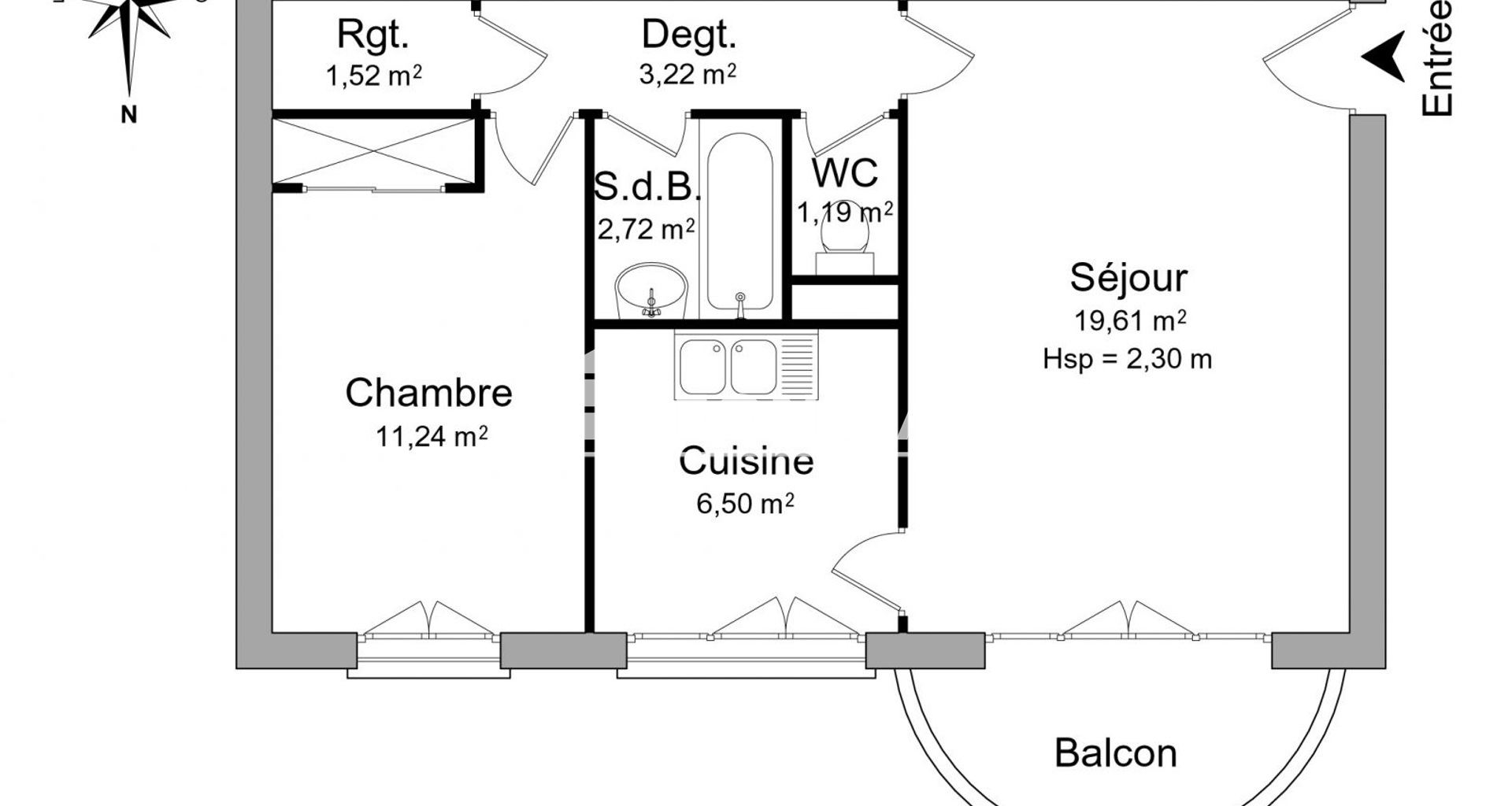 Appartement 2 pièces (46 m²) à louer - Saint-brice-sous-forêt (95350)