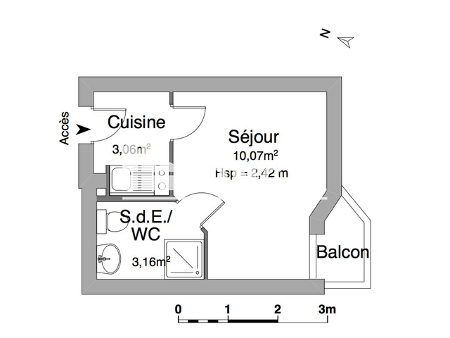 Studio (16.29 m²) à louer - Caen (14000)