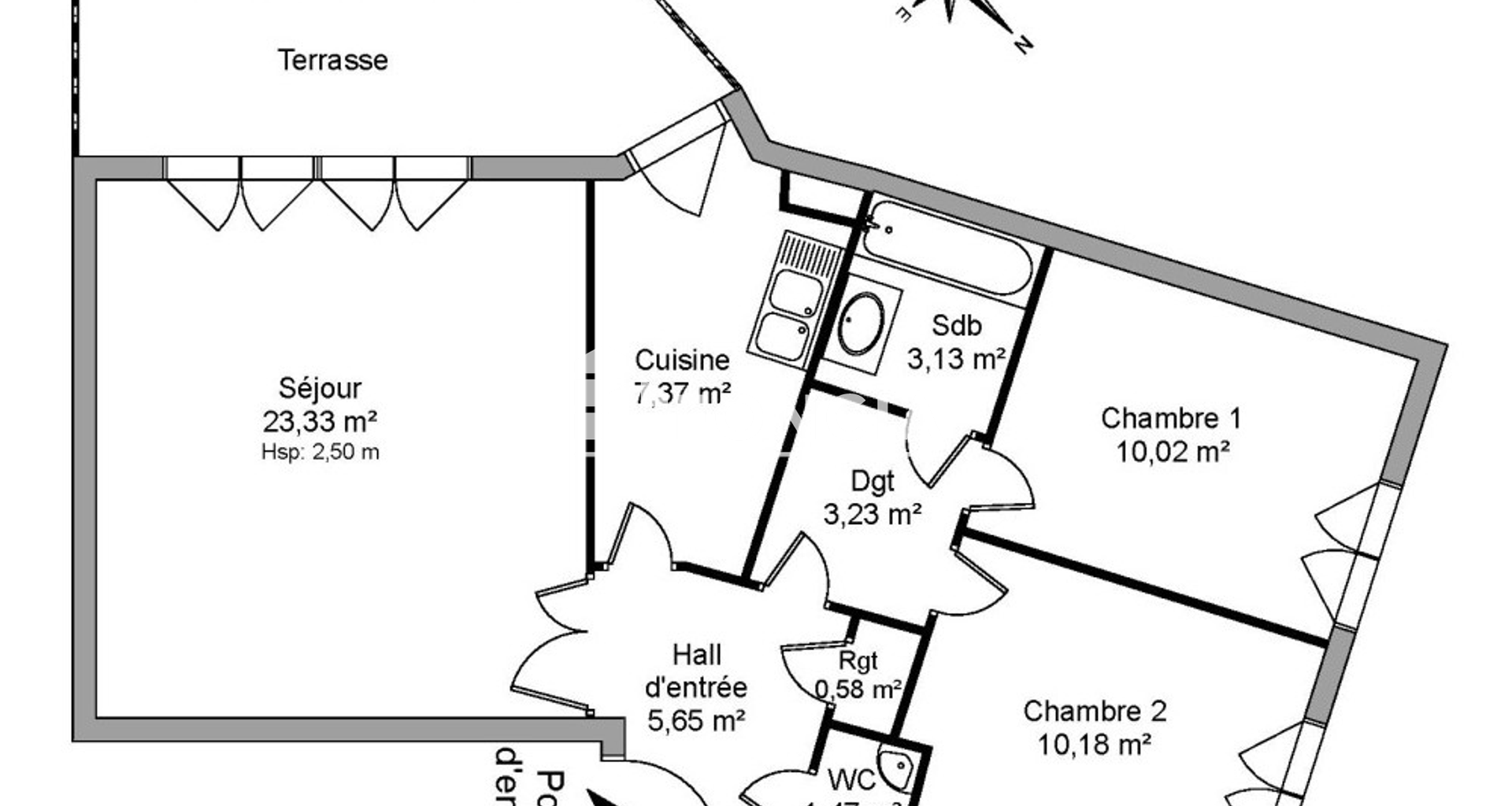Appartement 3 pièces (64.96 m²) à louer - Le Plessis-robinson (92350)