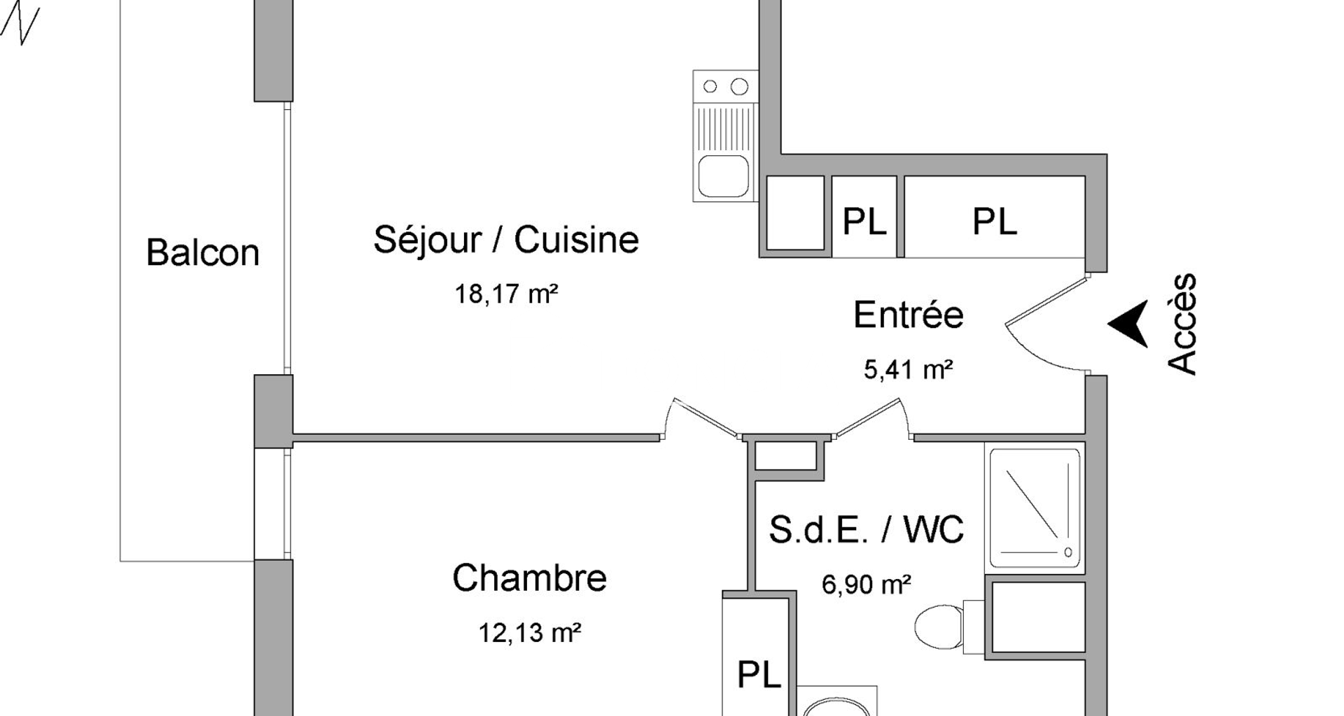 Appartement 2 pièces (42.61 m²) à louer - Déville-lès-rouen (76250)