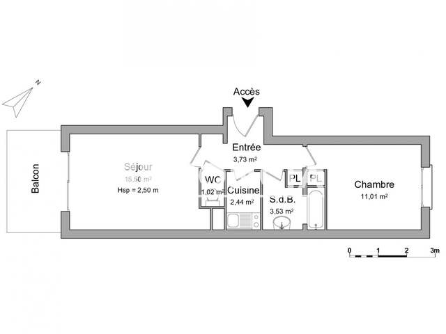 Appartement 2 pièces (37.23 m²) à louer - Montpellier (34090)