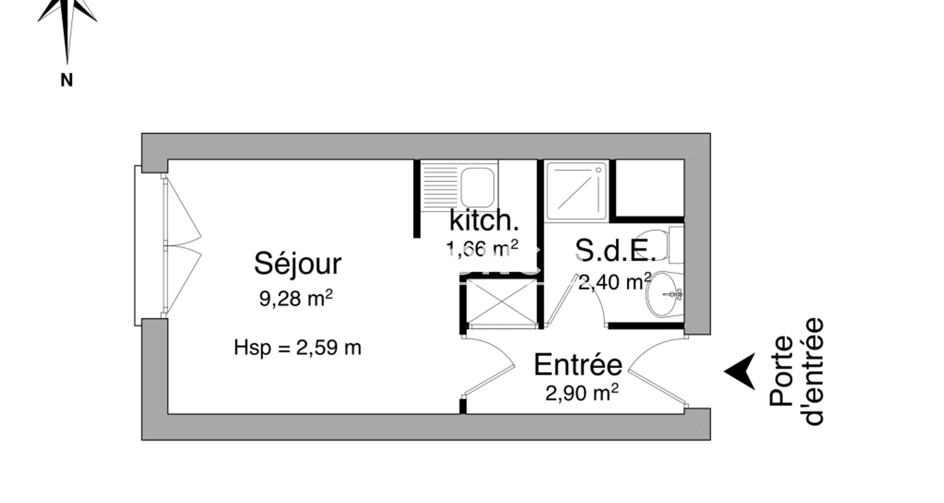 Studio meublé (16.24 m²) à louer - Montrouge (92120)