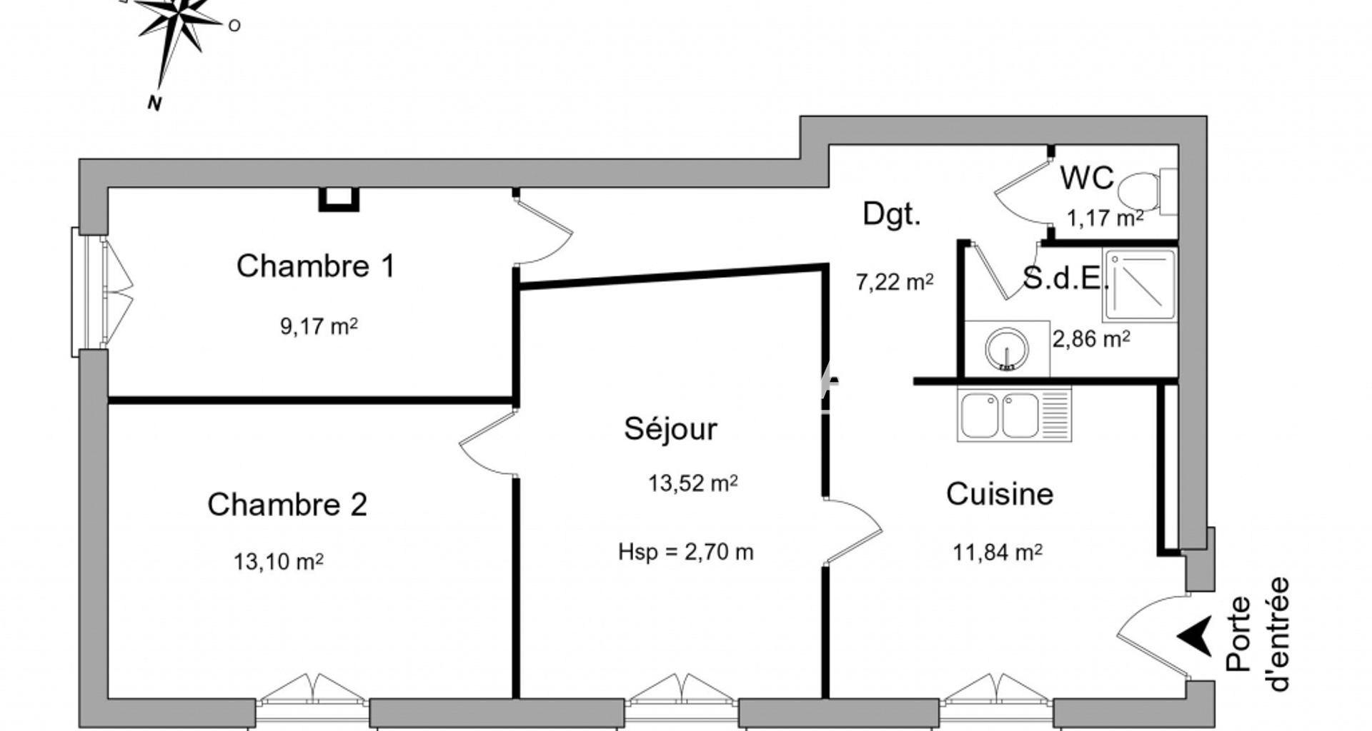 Appartement 3 pièces (58.88 m²) à louer - Nîmes (30000)