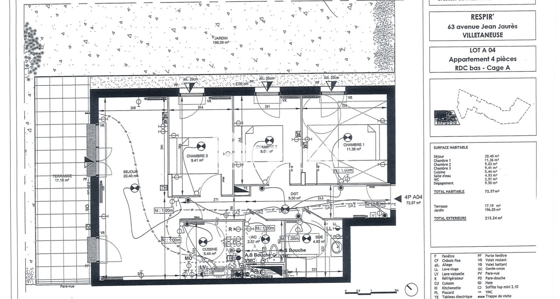 Appartement 4 pièces (72.57 m²) à louer - Villetaneuse (93430)