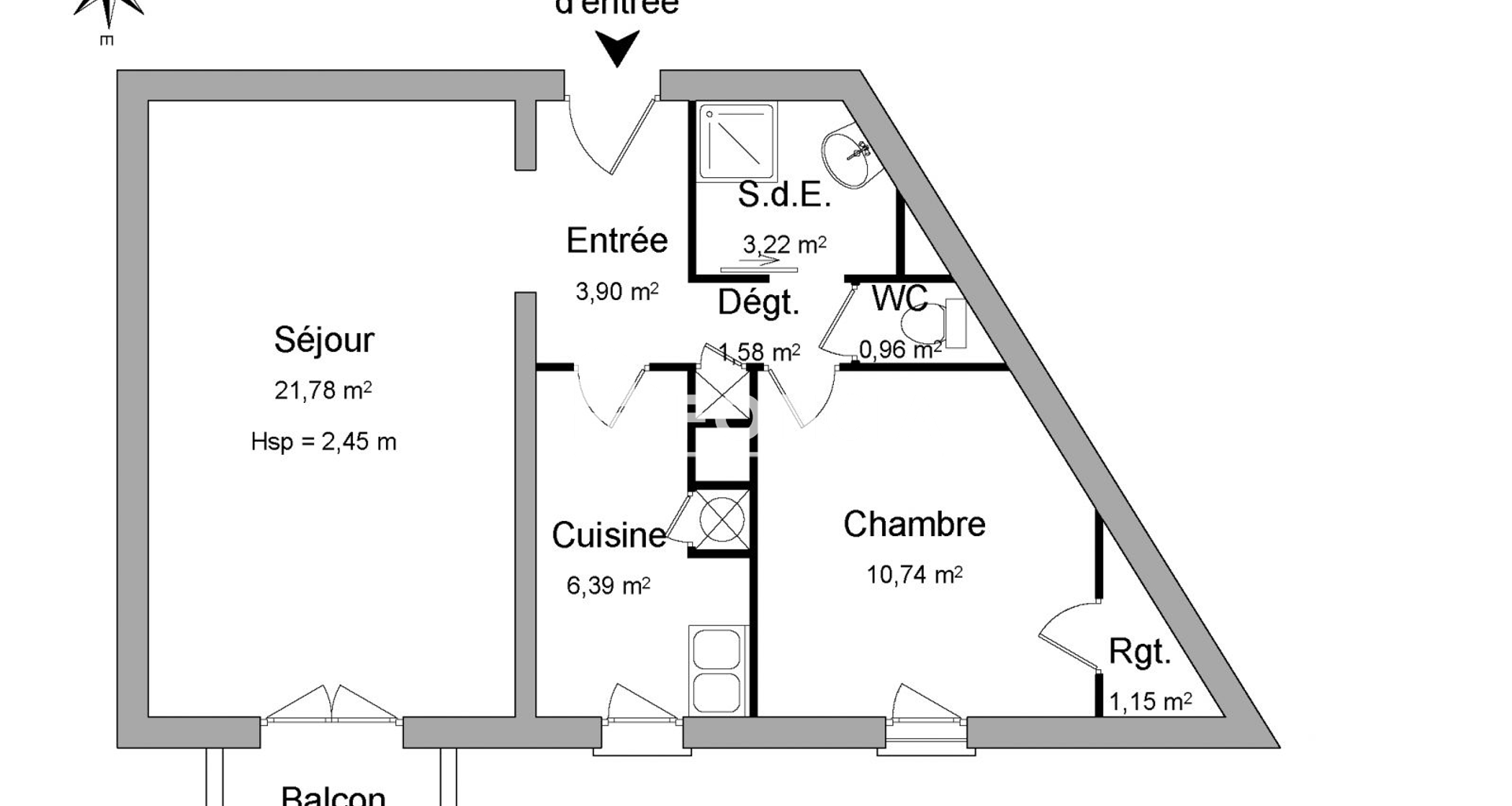 Appartement 2 pièces (49.72 m²) à louer - Montmagny (95360)