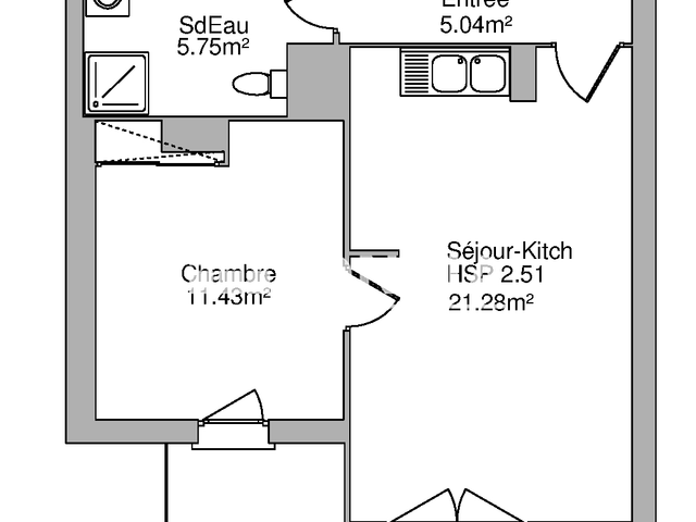 Appartement 2 pièces (43.5 m²) à louer - Orleans (45000)