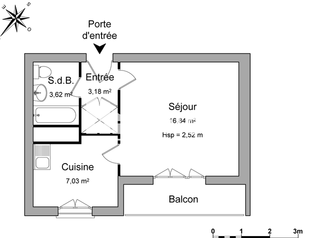 Studio (30.67 m²) à louer - Saint Brieuc (22000)