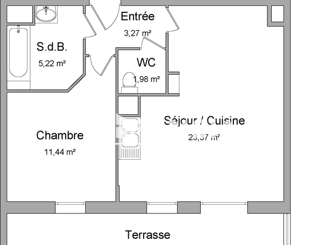 Appartement 2 pièces (45.28 m²) à louer - Le Grand-quevilly (76120)