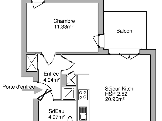 Appartement 2 pièces (41.3 m²) à louer - Saint Jean De La Ruelle (45140)