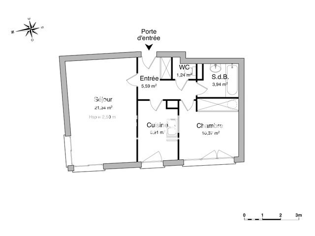 Appartement 2 pièces (49.39 m²) à louer - Rouen (76100)