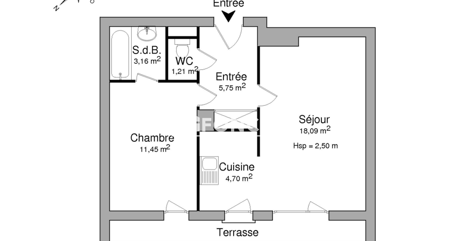 Appartement 2 pièces (44.36 m²) à louer - Fresnes (94260)