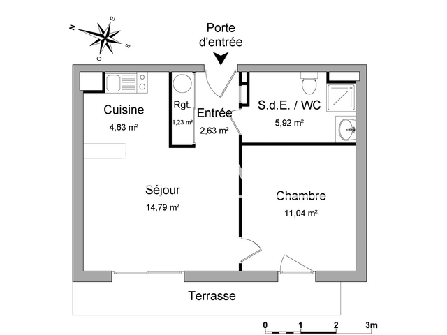 Appartement 2 pièces (40.24 m²) à louer - Le Mesnil Esnard (76240)